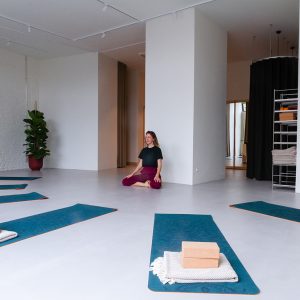 Self Care Studio at Denizen House with yoga mats prepared for practice